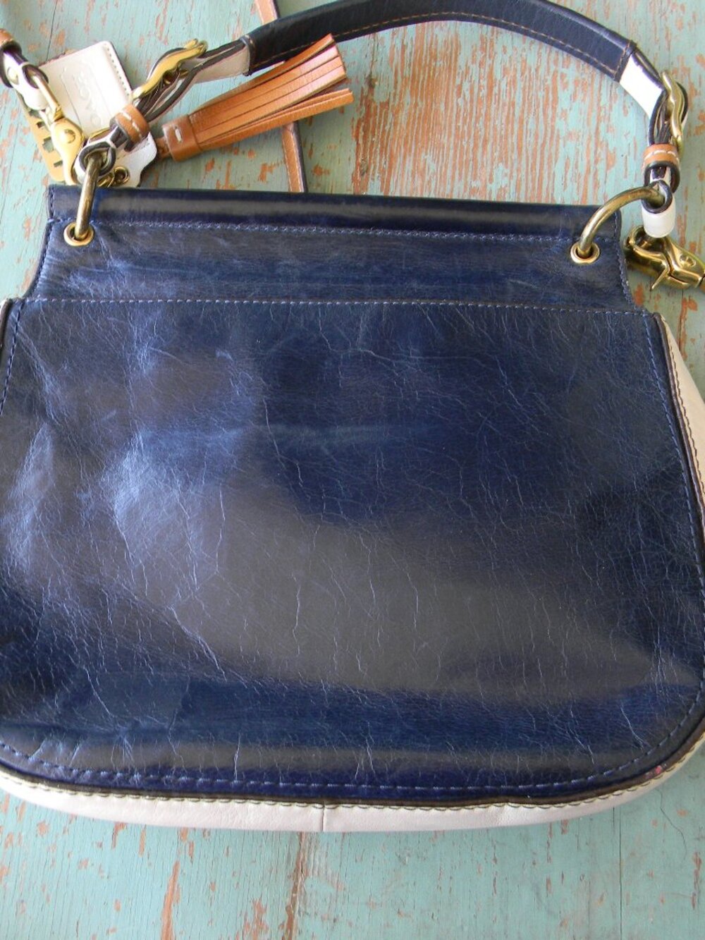 Coach 70th Anniversary Legacy Willis 19031 Navy Leather Colorblock Crossbody - Picture 7 of 10